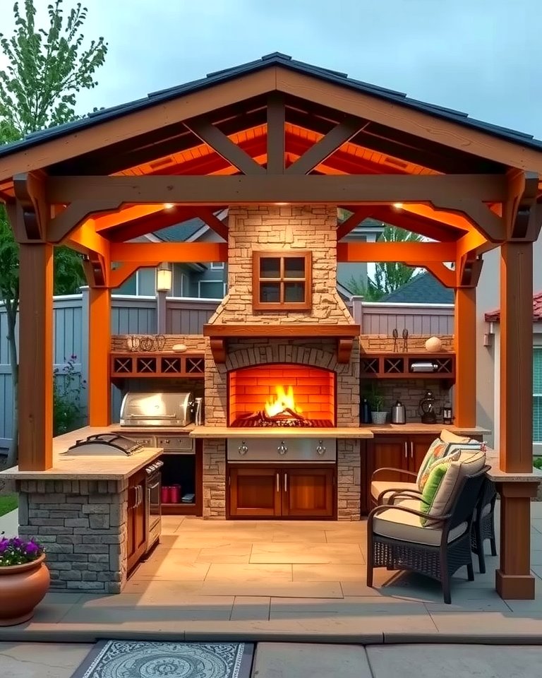 25 Gazebo With Fireplace Ideas for Cozy Outdoor Nights