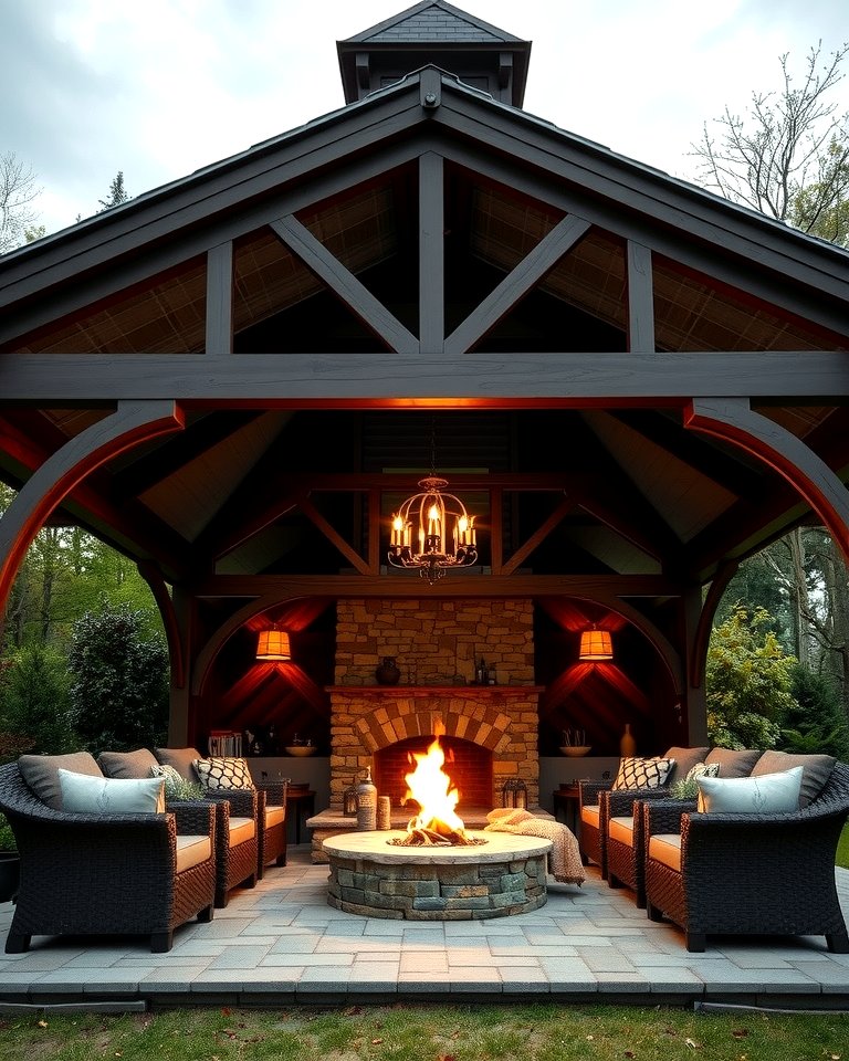 25 Gazebo With Fireplace Ideas for Cozy Outdoor Nights