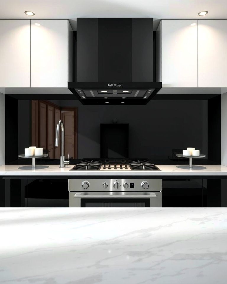 25 Kitchen With Black Backsplash Ideas for Drama