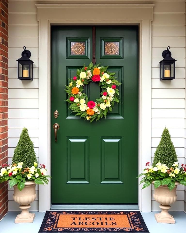 20 Stunning Dark Green Front Door Ideas for Curb Appeal