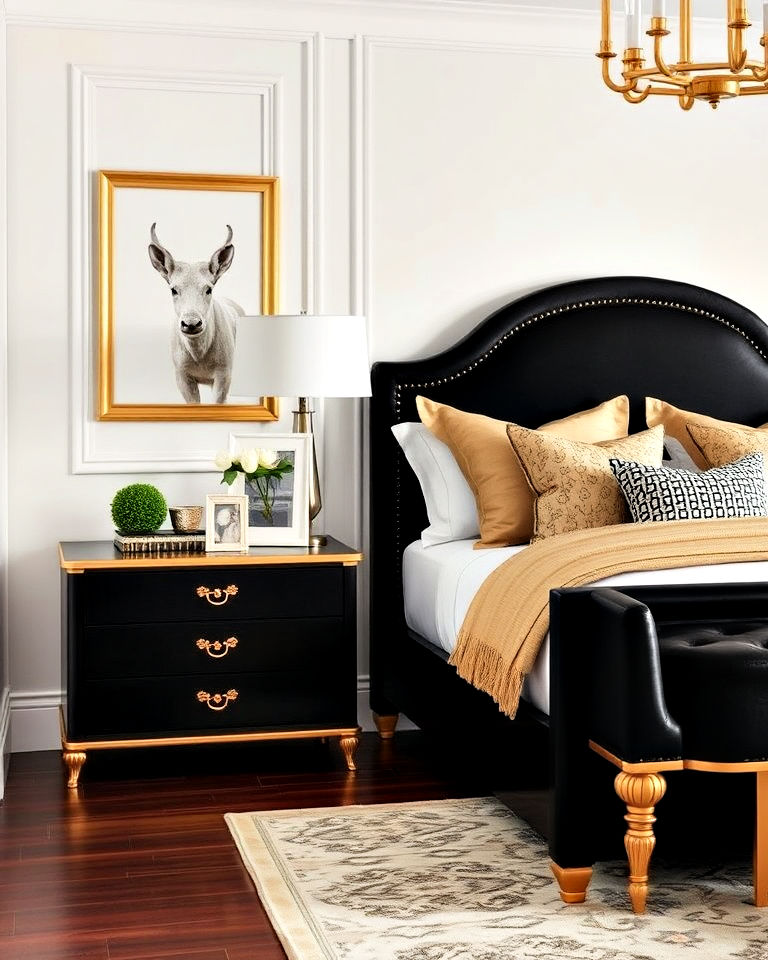 25 Stunning Black and Gold Bedroom Design Ideas