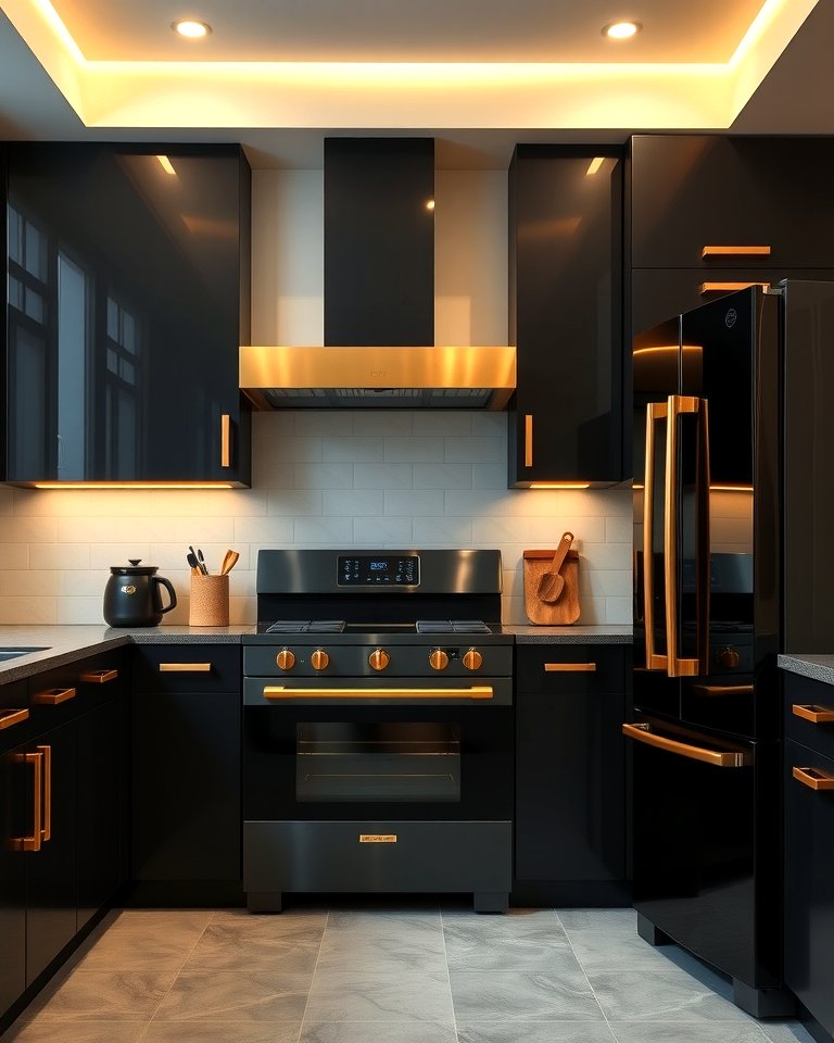 25 Black and Gold Kitchen Ideas for a Luxurious Look