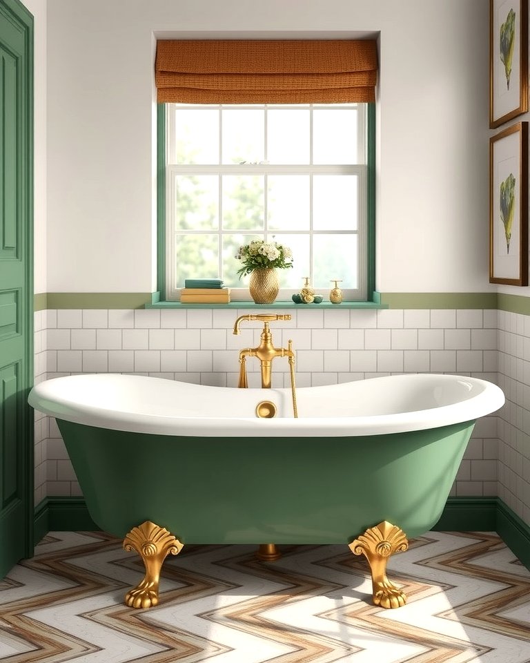 25 Luxurious Green and Gold Bathroom Design Ideas