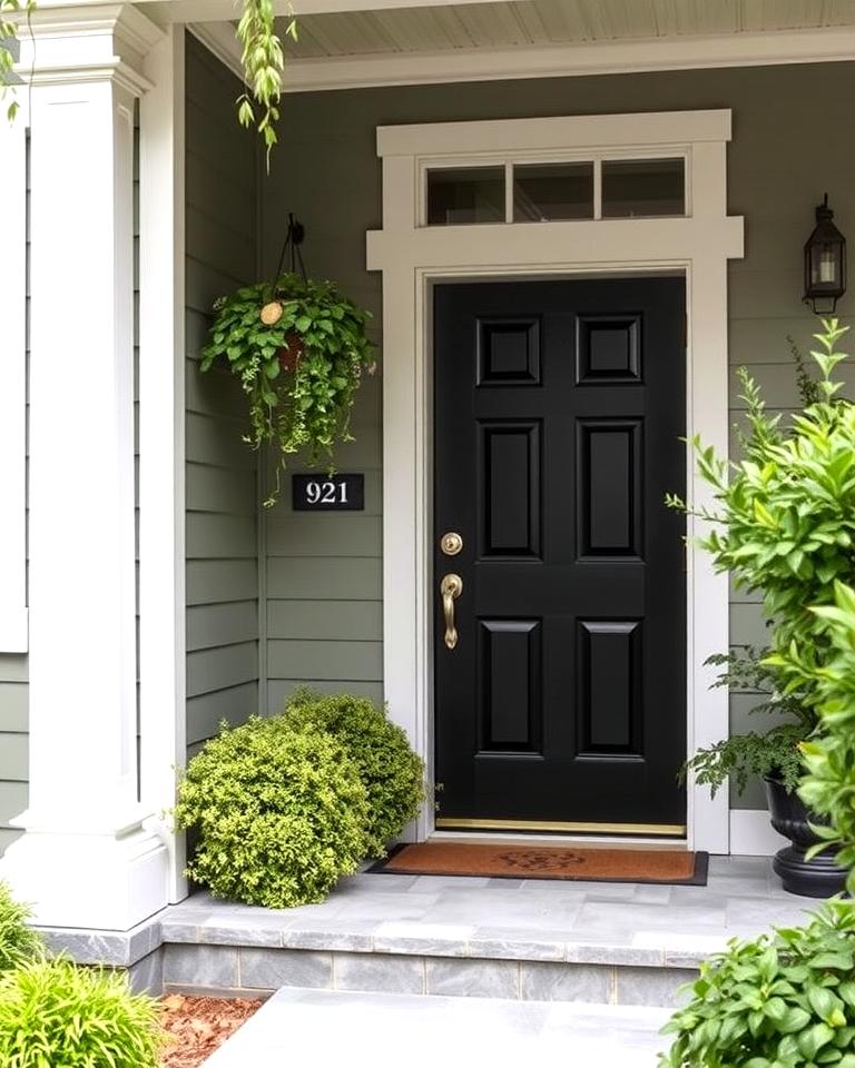 20 Sage Green House With Black Door Design Ideas