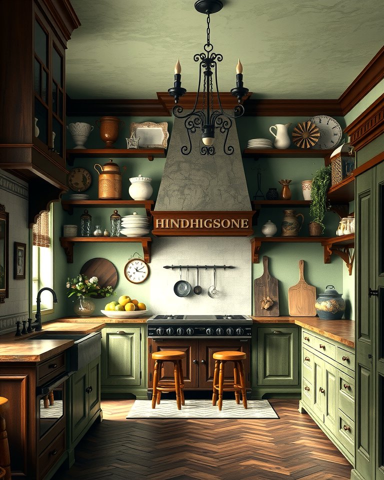 25 Warm Green and Brown Kitchen Design Ideas