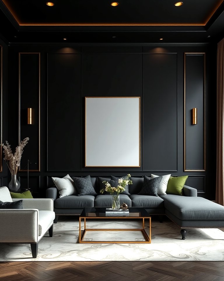 25 Black and Gold Living Room Ideas for a Luxurious Feel