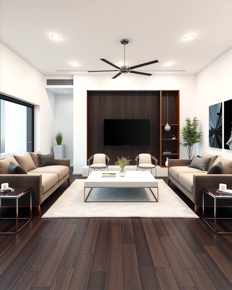 25 Dark Brown Floor Living Room Ideas for Warmth