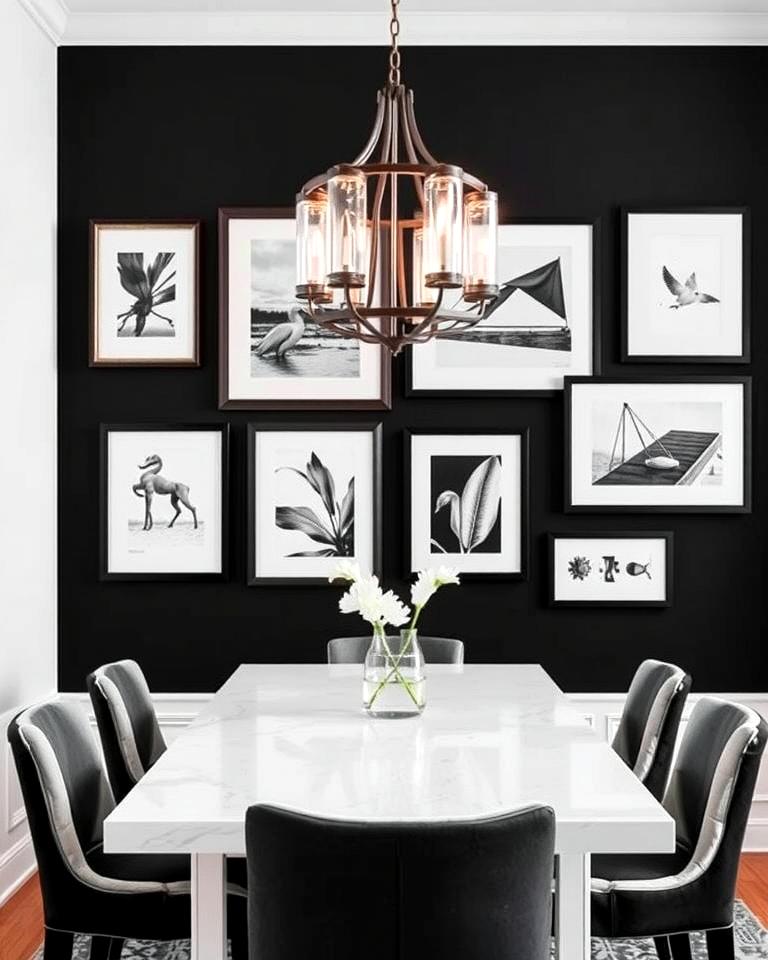 20 Black Accent Wall Dining Room Ideas for a Bold Look