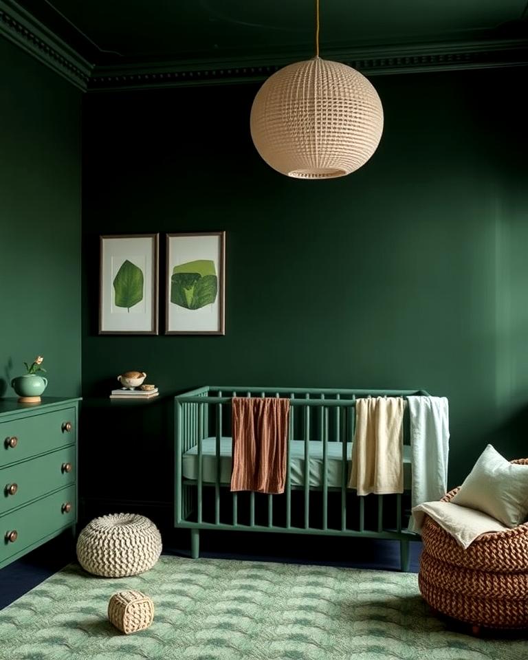 20 Dark Green Nursery Ideas for a Calming Space