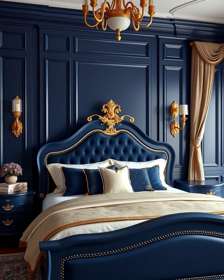 25 Blue and Gold Bedroom Ideas for a Regal Atmosphere