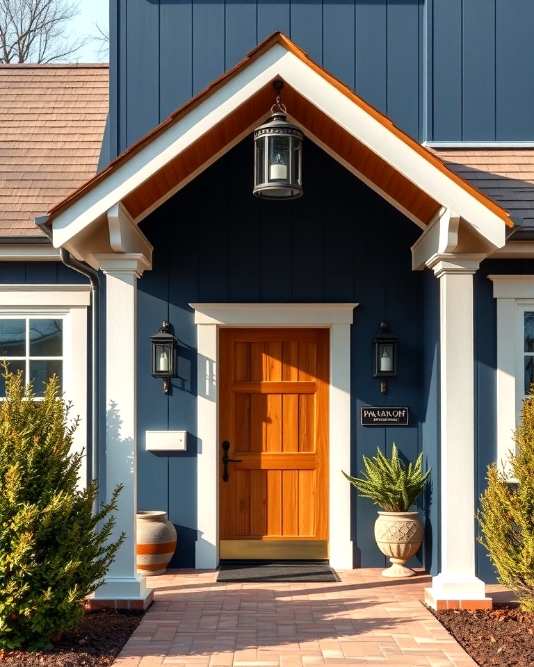 25 Stunning Blue Exterior Home with Brown Roof Ideas