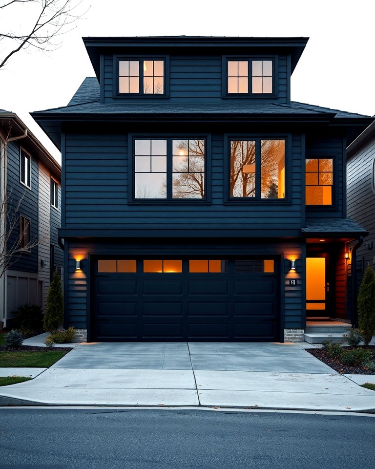 25 Blue House With Black Trim Ideas for a Striking Exterior