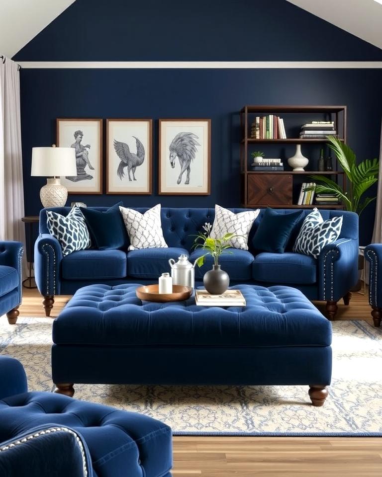 20 Navy Living Room Ideas for a Bold Statement
