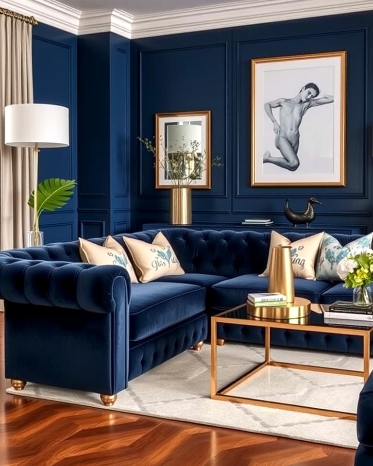 20 Navy Living Room Ideas for a Bold Statement