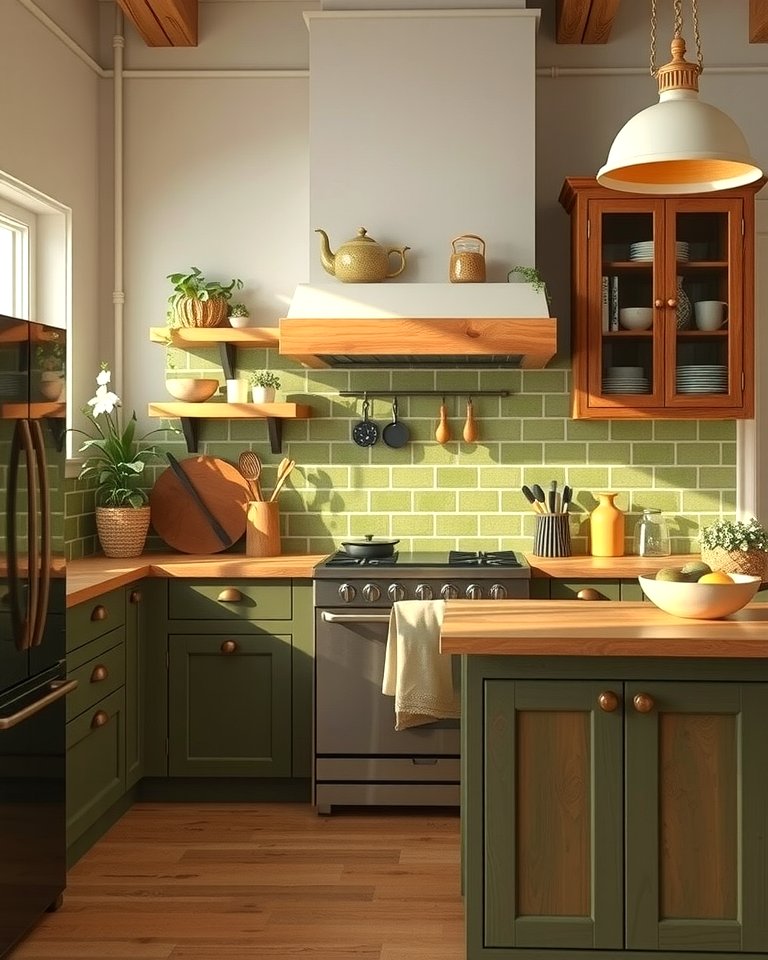 25 Chic Kitchen With Green Backsplash Ideas