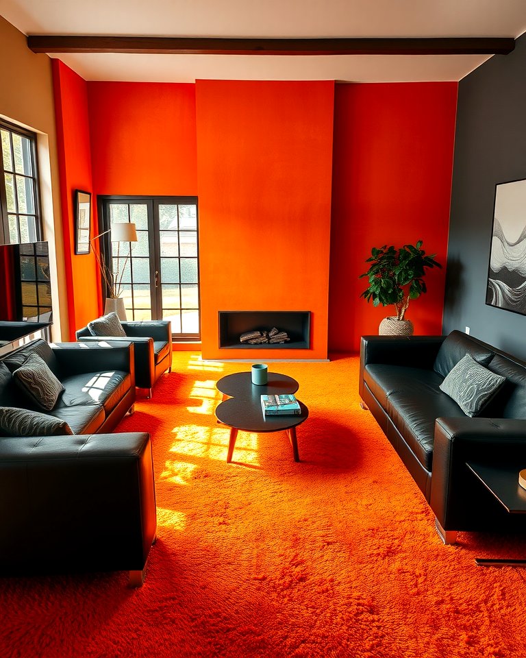 25 Black and Orange Living Room Ideas for a Bold Statement