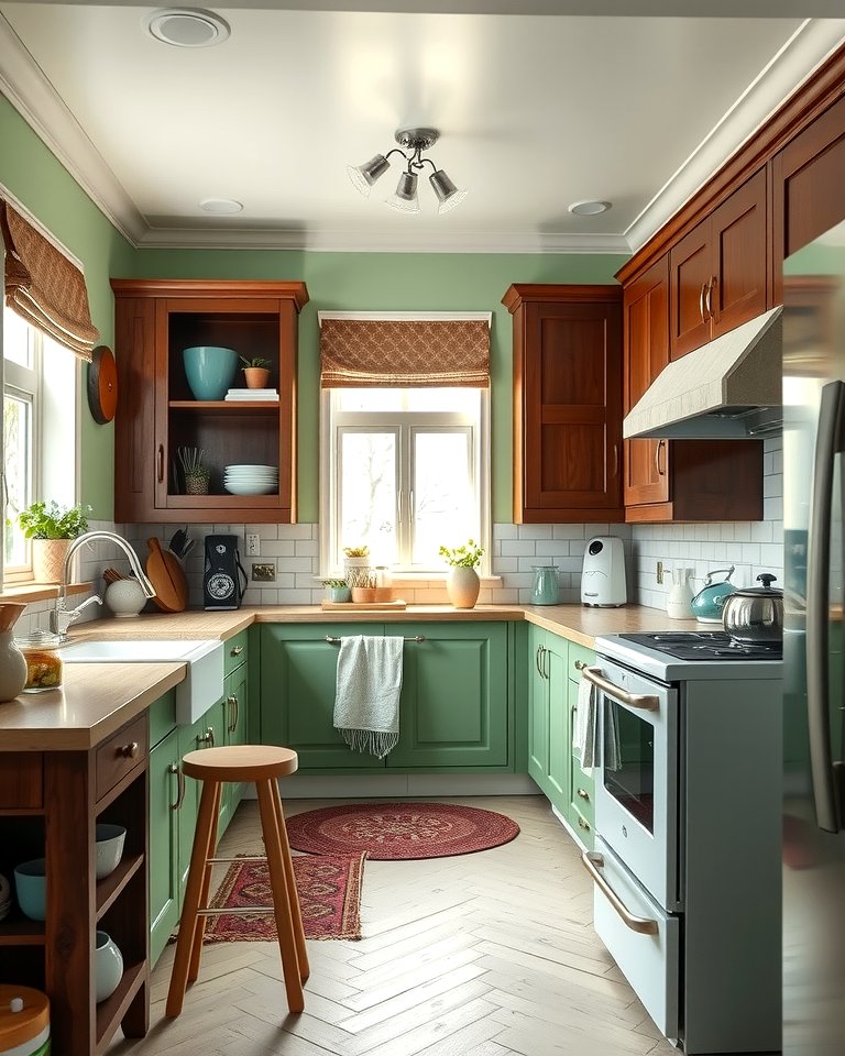 25 Warm Green and Brown Kitchen Design Ideas
