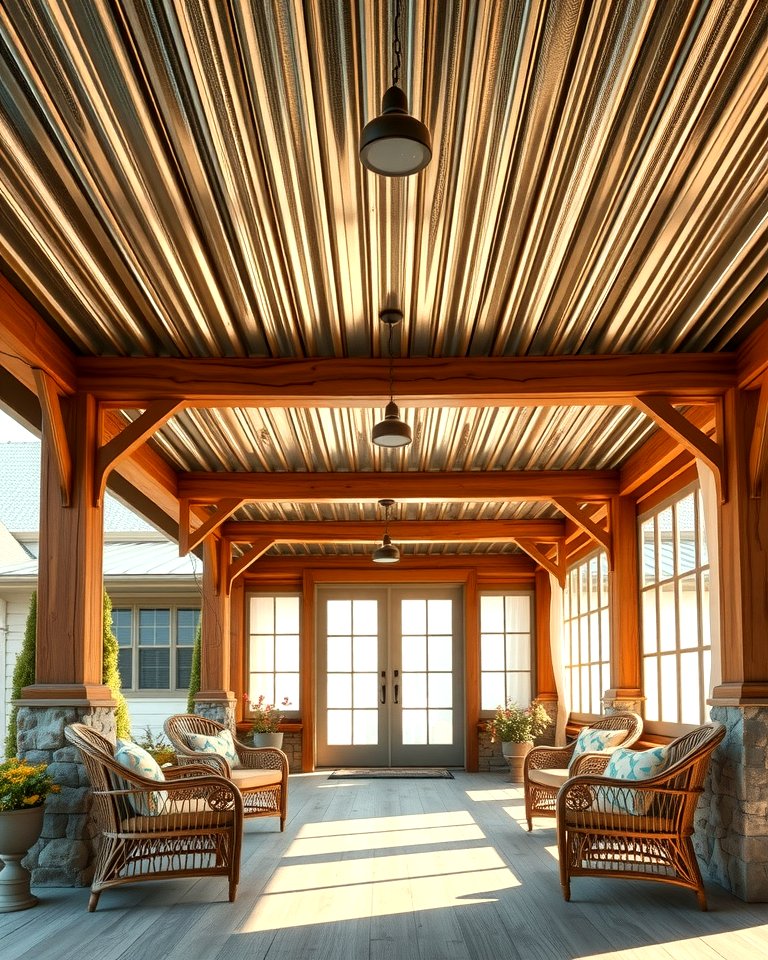25 Metal Roof Porch Design Ideas for a Durable Space