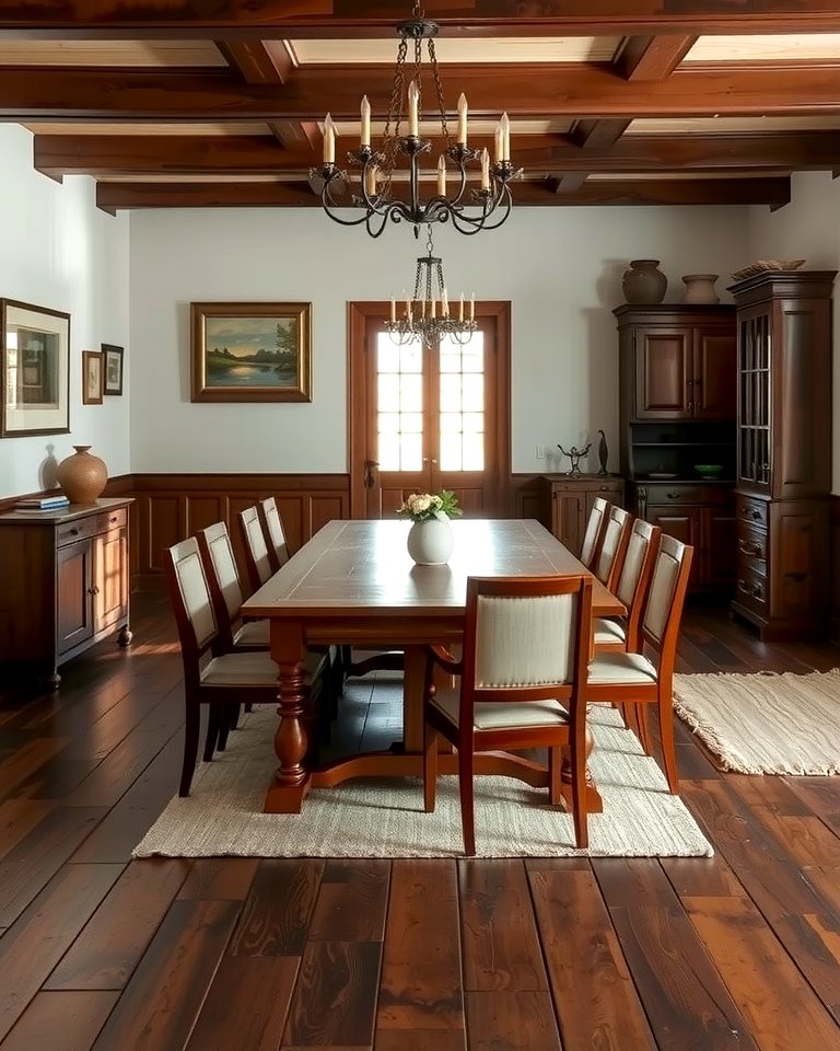 25 Dark Wood Floor Dining Room Ideas for a Classic Look