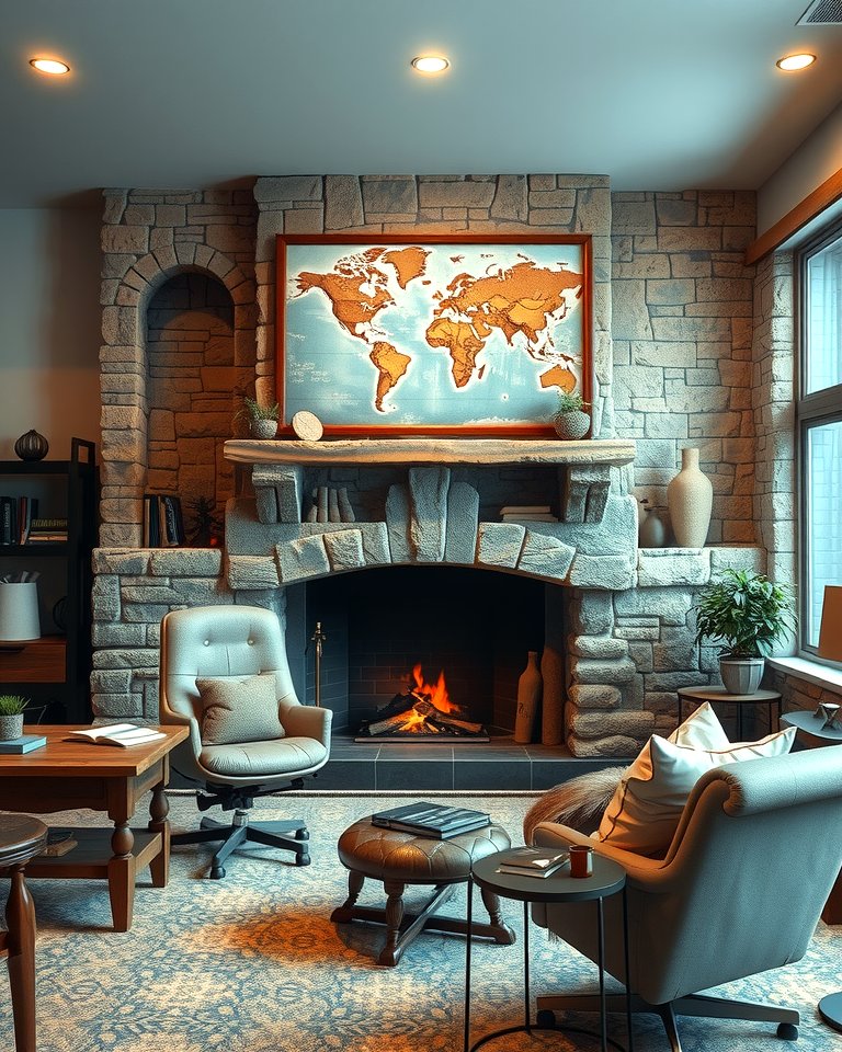 25 Home Office With Fireplace Ideas for Cozy Workspaces