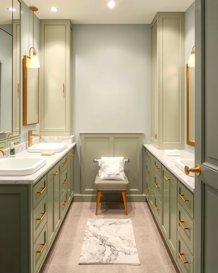 25 Luxurious Green and Gold Bathroom Design Ideas