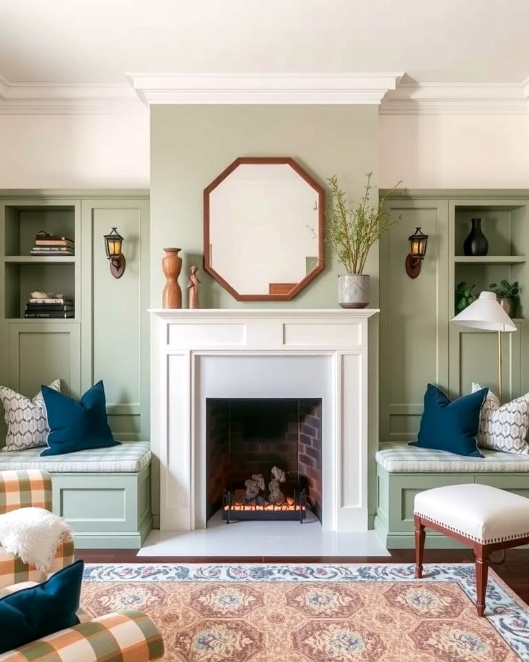 20 Sage Green Fireplace Ideas for a Calm Ambiance