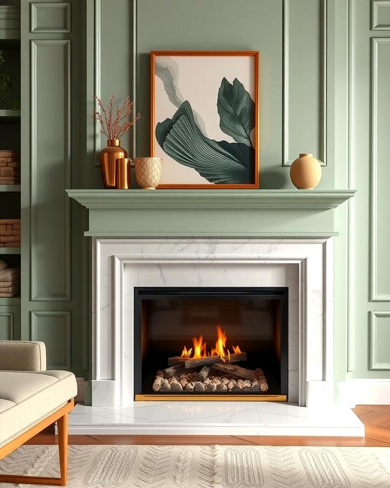 20 Sage Green Fireplace Ideas for a Calm Ambiance