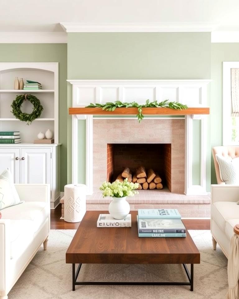 20 Sage Green Fireplace Ideas for a Calm Ambiance