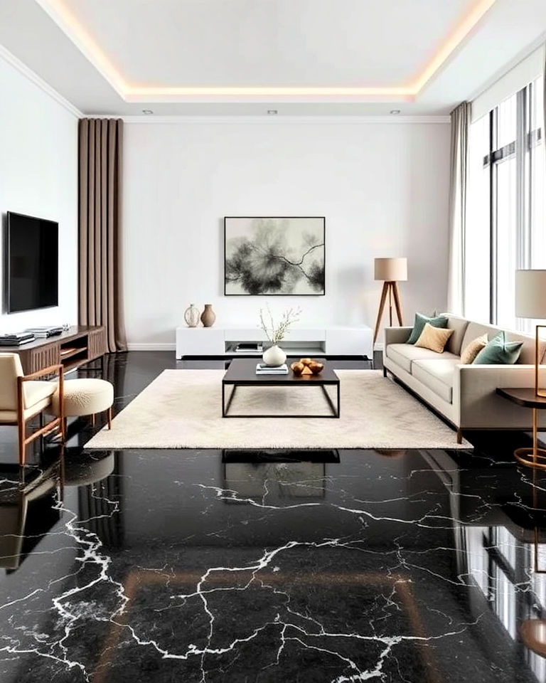 25 Black Floor Living Room Ideas for a Modern Aesthetic