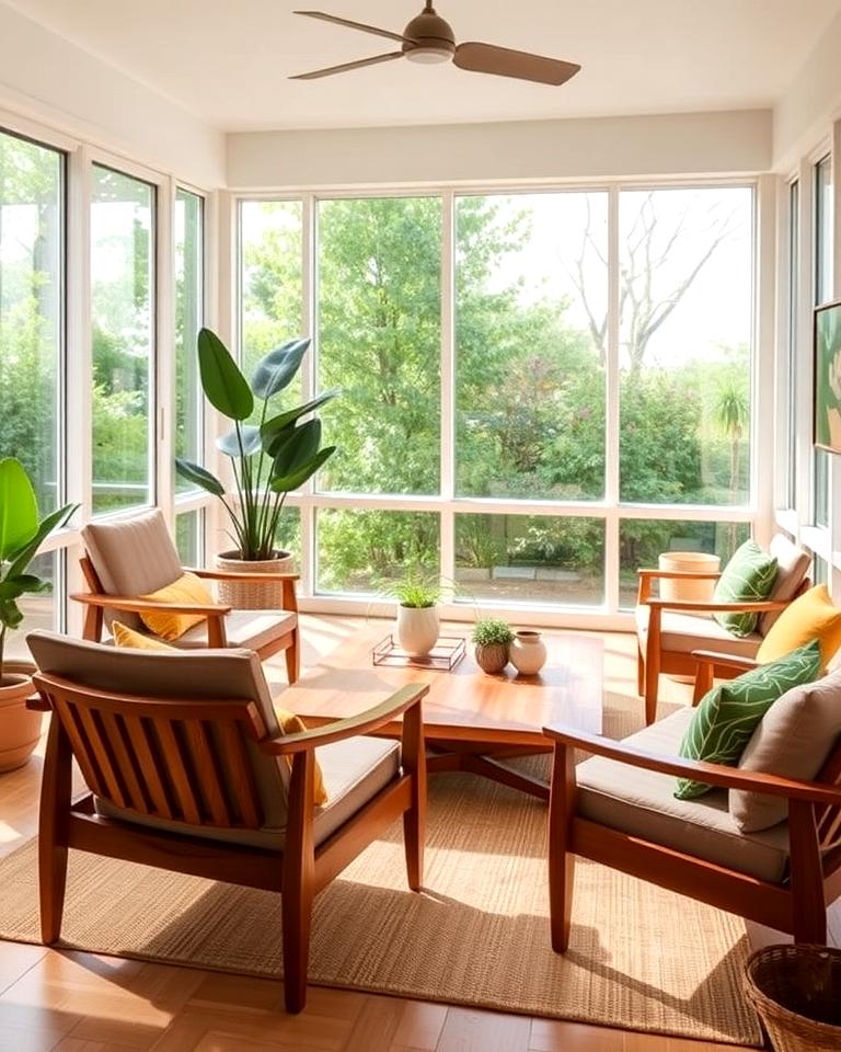 20 Mid-century Modern Sunroom Ideas for a Retro Vibe