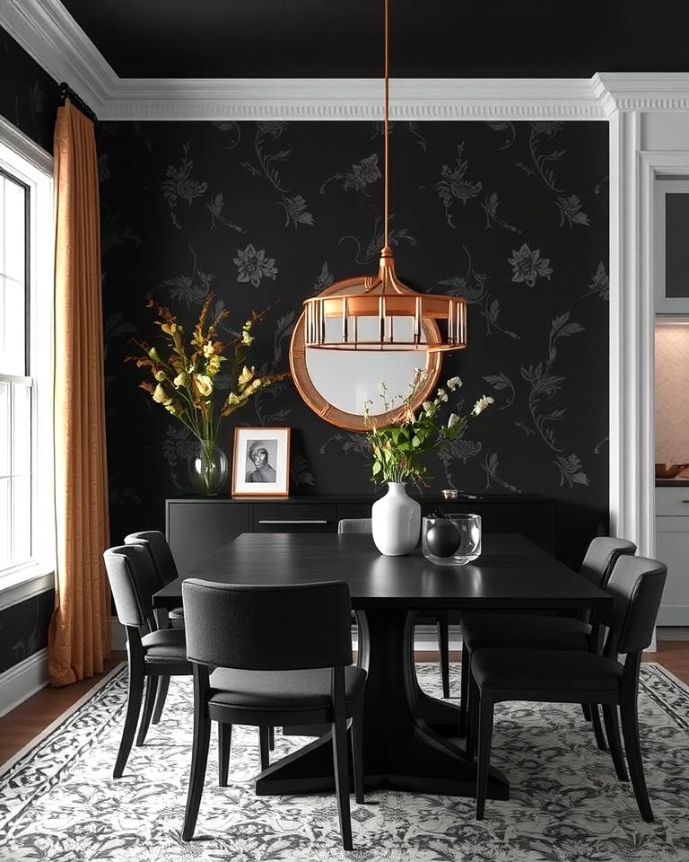 20 Black Accent Wall Dining Room Ideas for a Bold Look