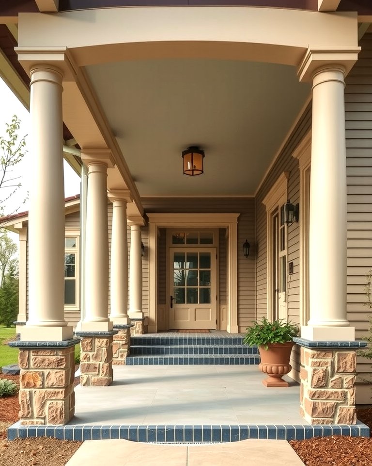 Tepered Column 25 Craftsman Style House Exterior Ideas for Curb Appeal