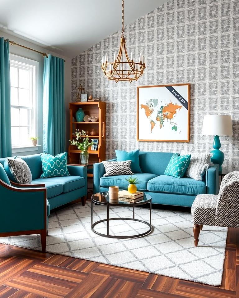 20 Teal and Grey Living Room Ideas for a Bold Aesthetic