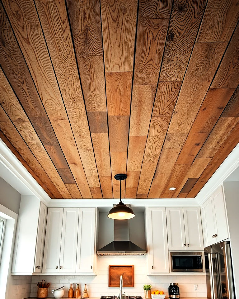 Beautiful view of Textured Wood Ceiling