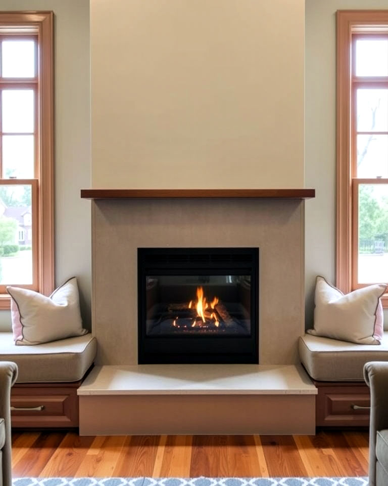 25 Fireplace Between Windows Ideas for Cozy Homes