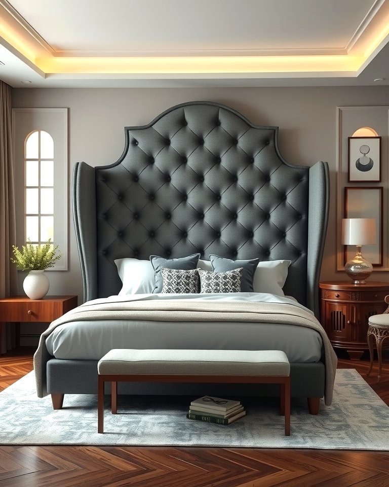 25 Elegant Grey Headboard Bedroom Ideas for a Calm Space