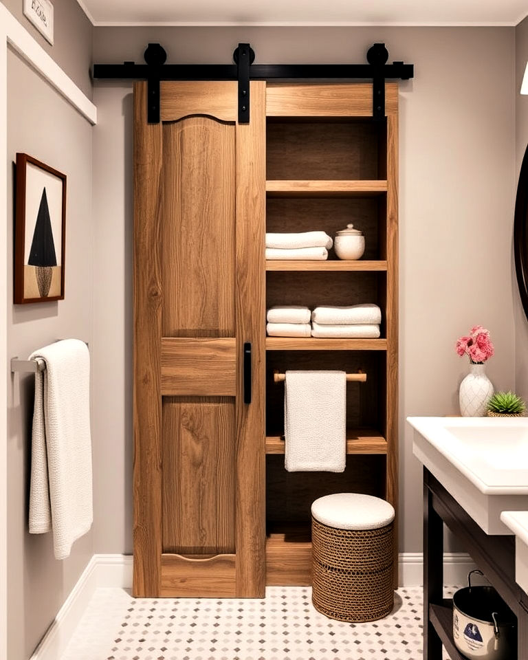 20 Bathroom Barn Door Ideas for Space Saving