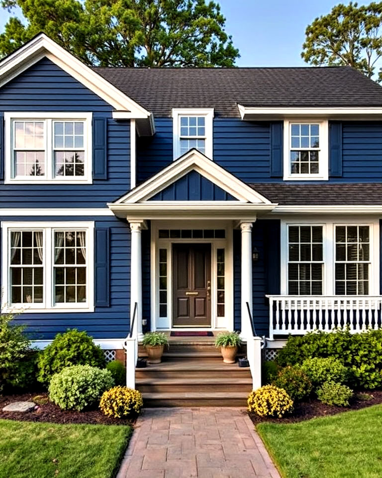 20 Midnight Blue and Dark Blue House Siding Colors