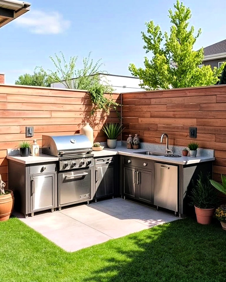 20 Functional L-Shaped Outdoor Kitchen Ideas for Entertaining
