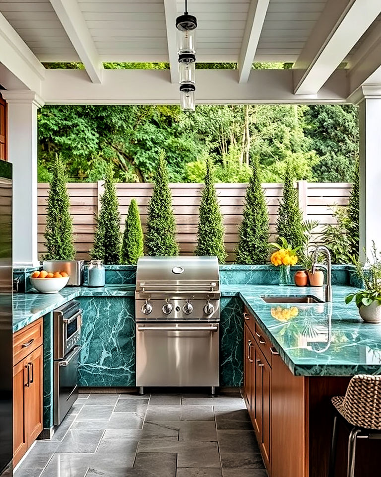 20 Green Marble Countertop Design Ideas for Kitchens