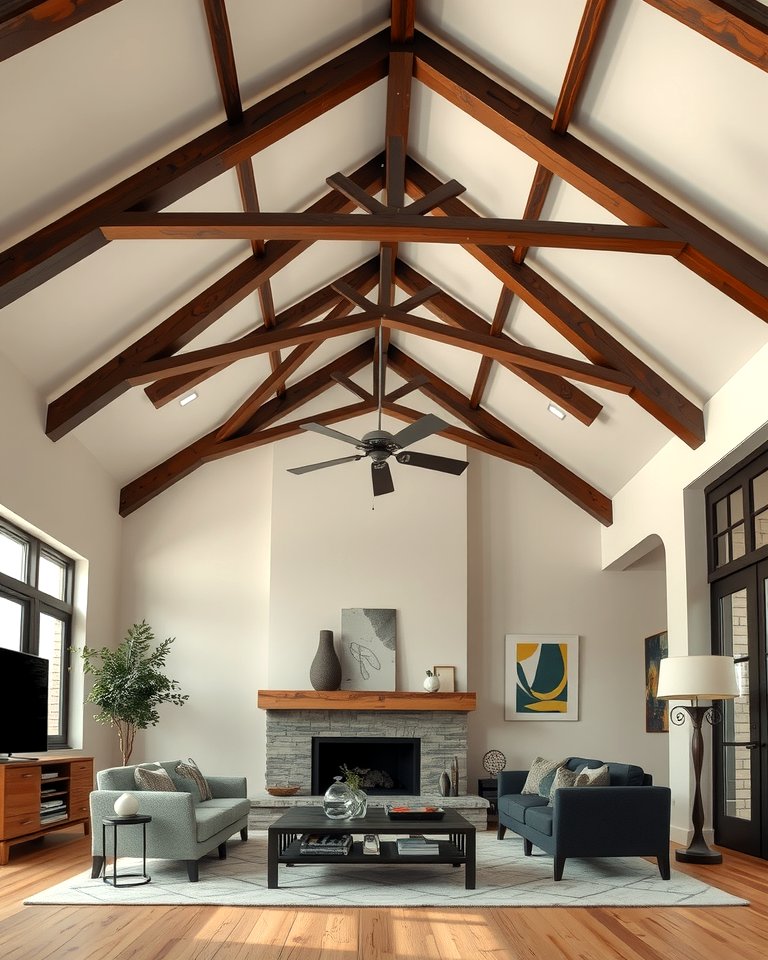25 Stunning Living Room Vaulted Ceiling Design Ideas