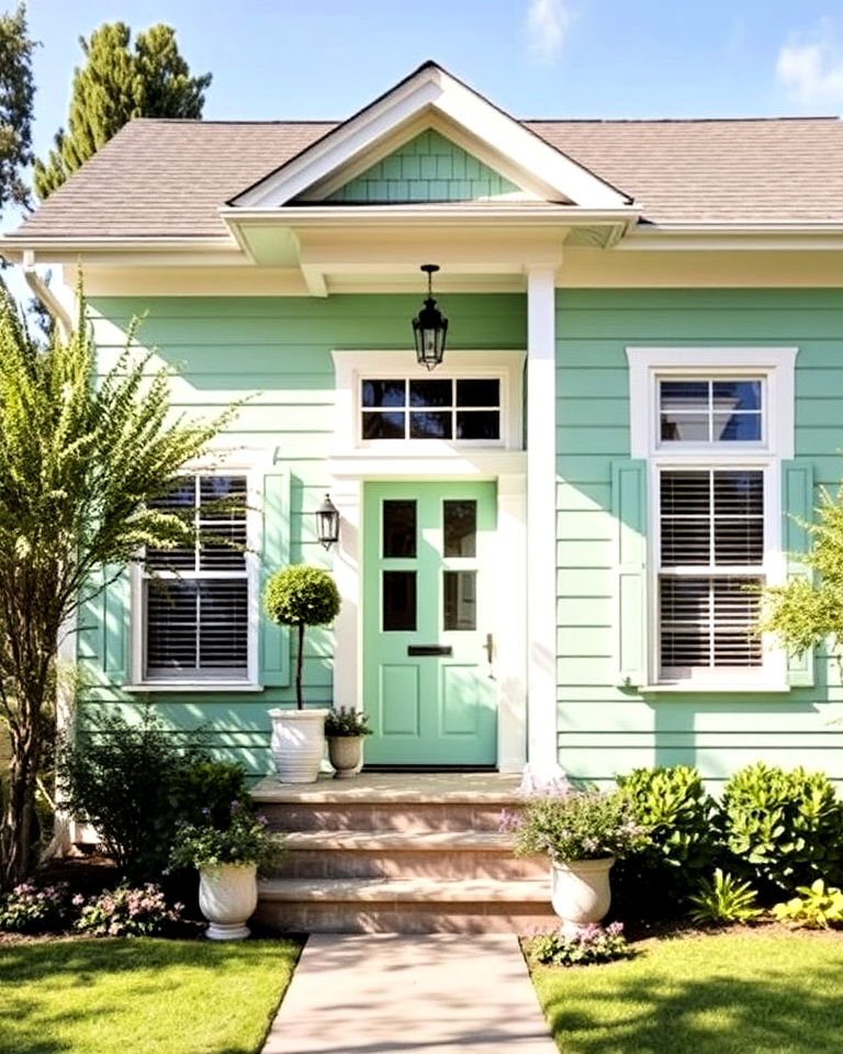 20 Light Green House Exterior Ideas for a Fresh Facade
