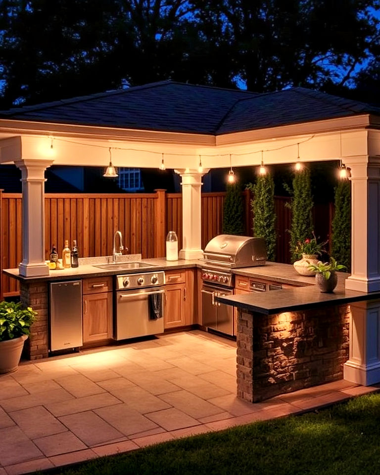 20 Functional L-Shaped Outdoor Kitchen Ideas for Entertaining