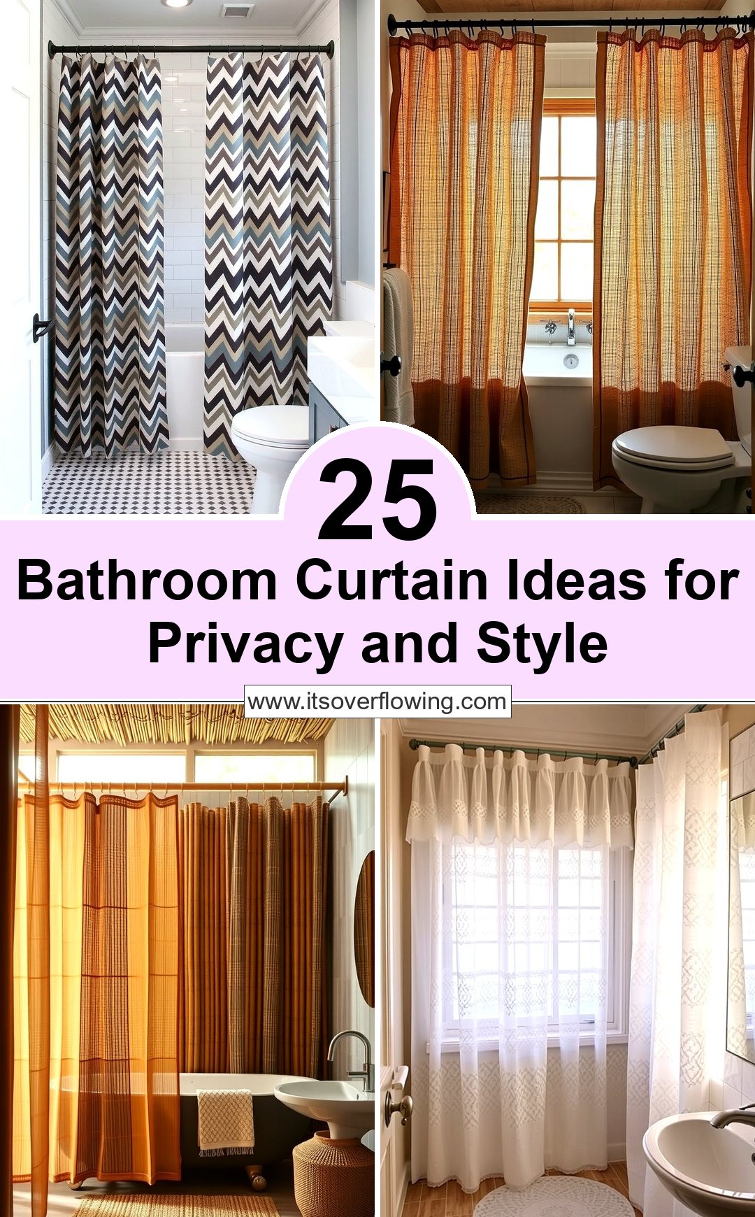 25 Bathroom Curtain Ideas for Privacy and Style