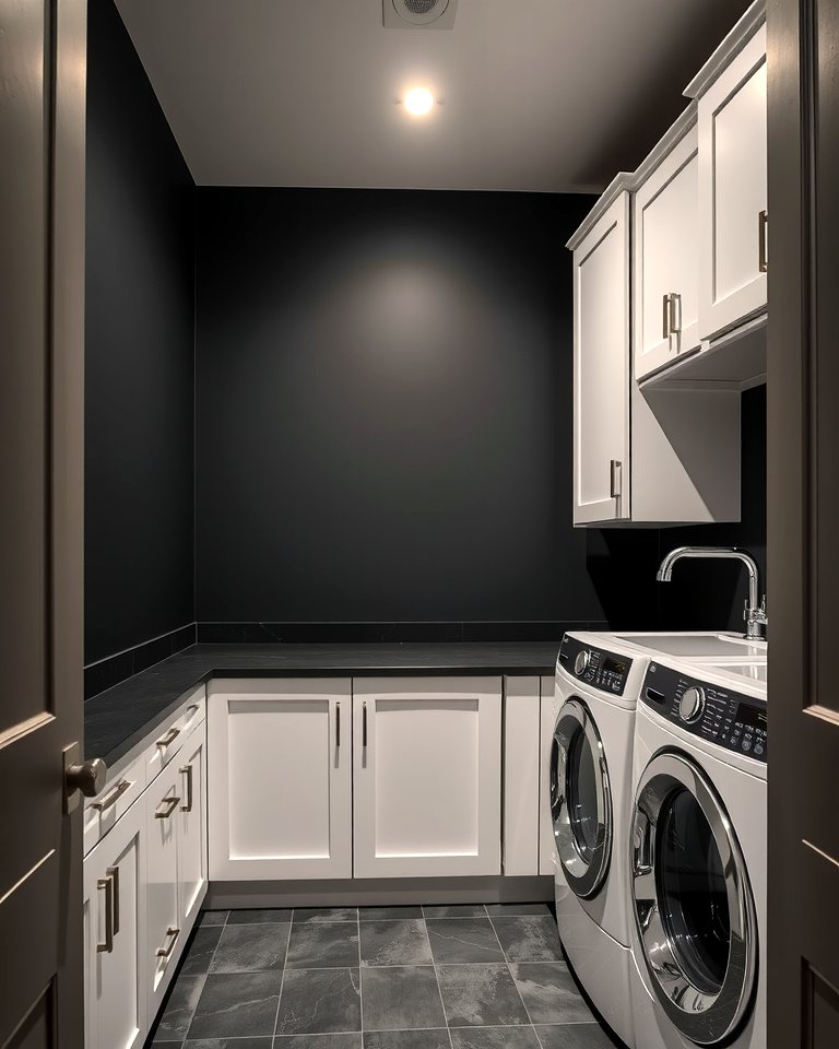 30 Stylish Black Laundry Room Ideas for a Modern Utility Space