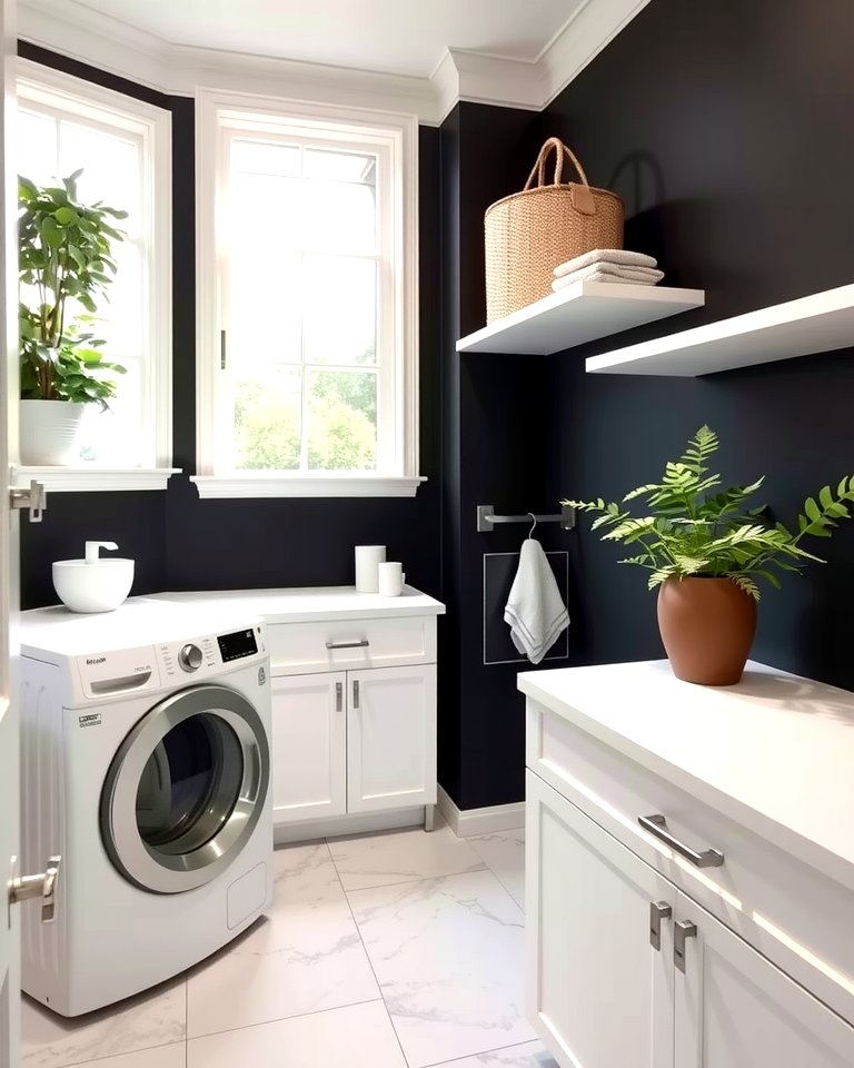 30 Stylish Black Laundry Room Ideas for a Modern Utility Space