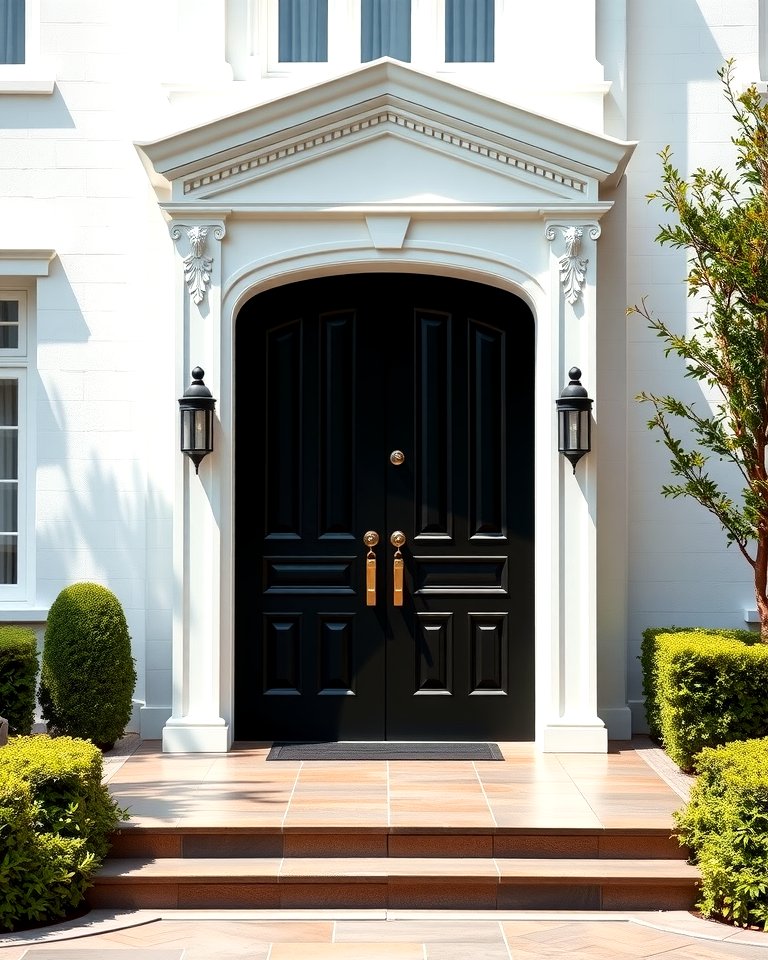 25 White House Ideas with Black Doors for Contrast