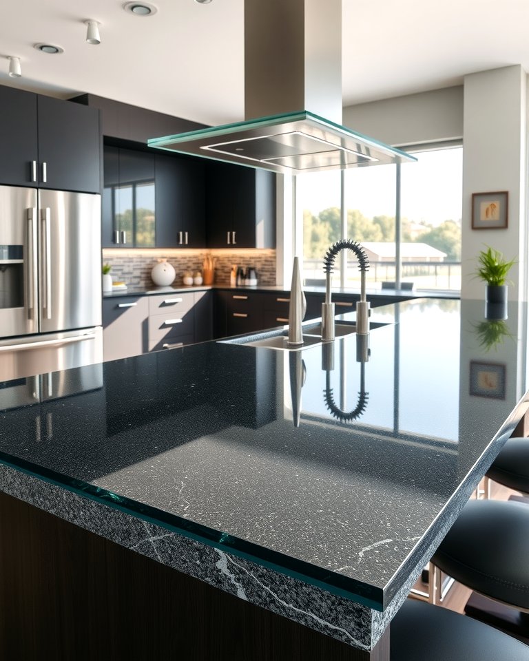 Image showcasing 30 Sleek Black Granite Countertop Kitchen Designs for Luxury