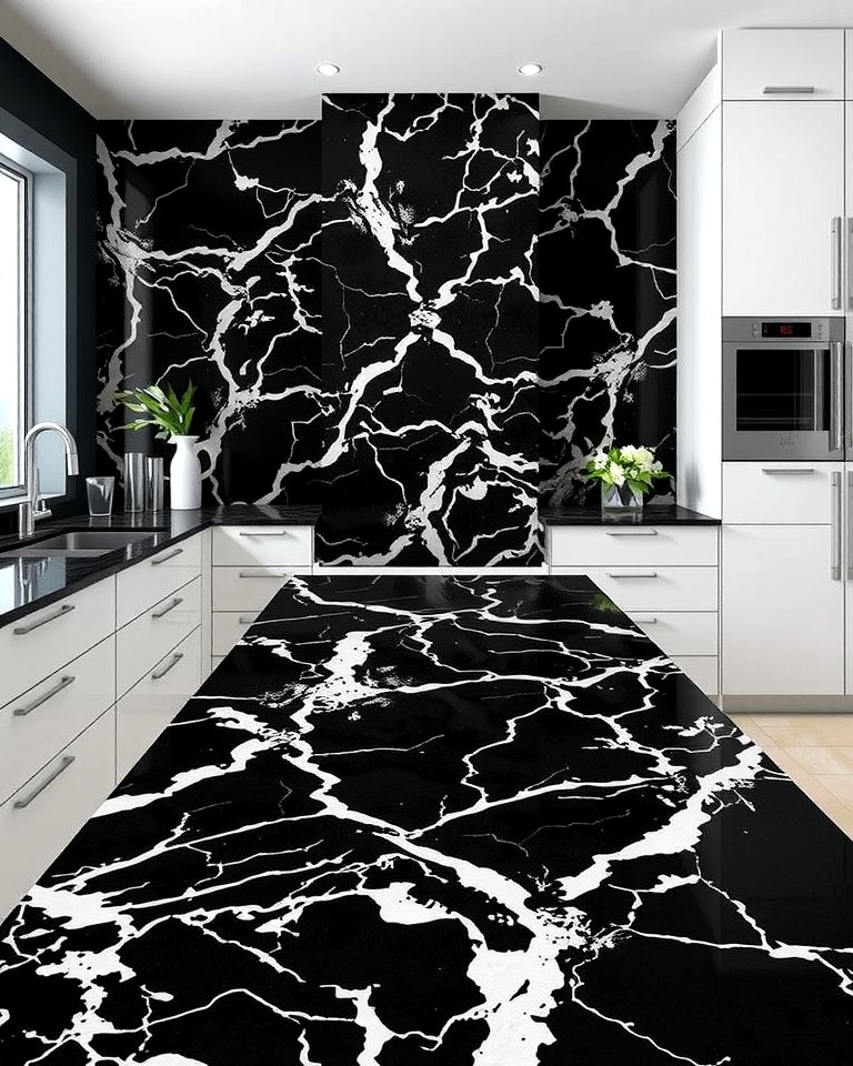 Penthouse Interior Decor Black Granite photo