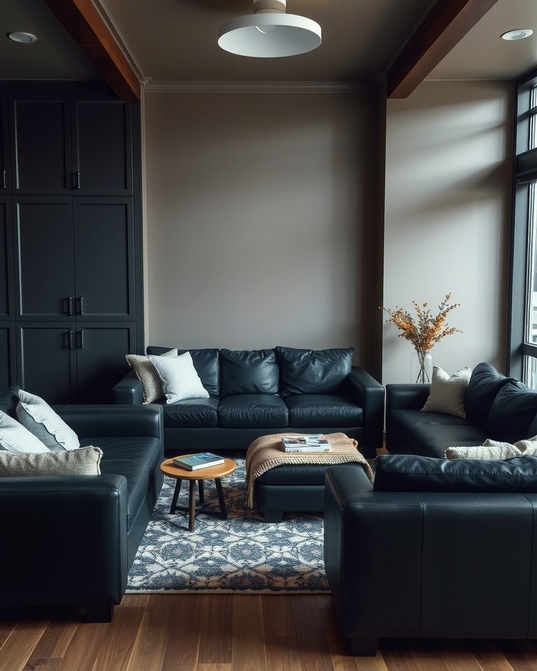30 Bold Black Living Room Designs for Dramatic Modern Spaces